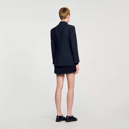 Sandro Striped suit jacket Black