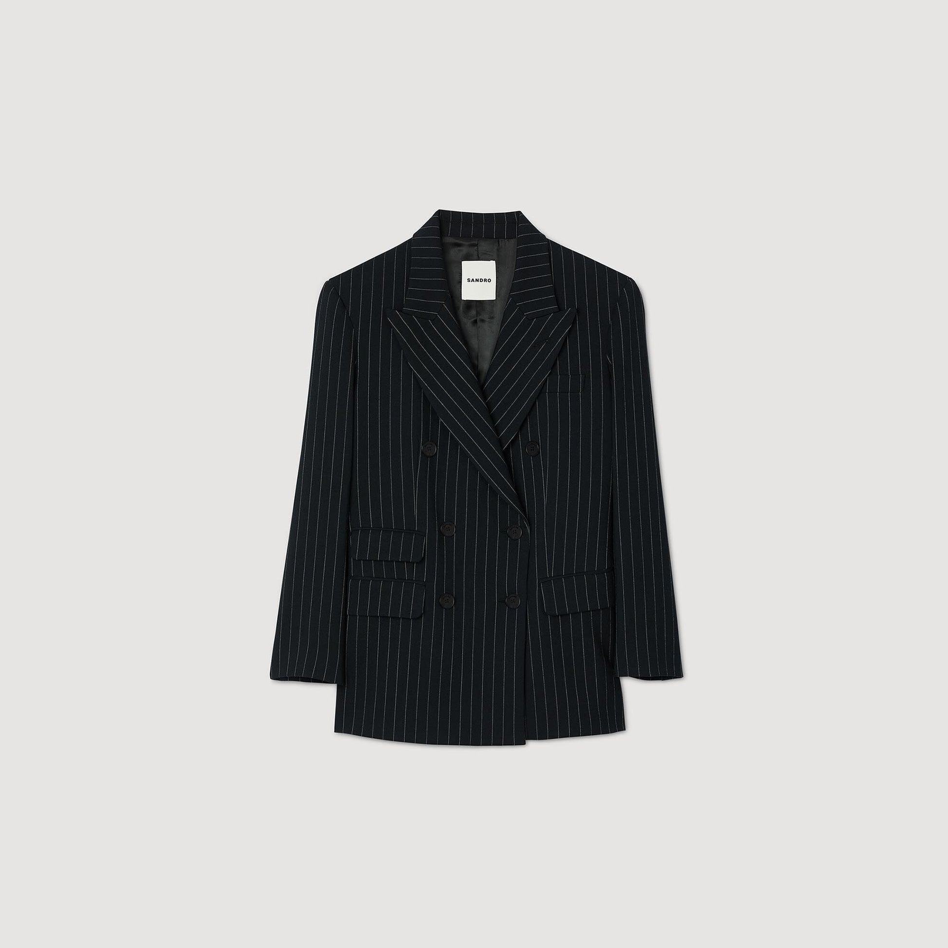 Sandro Striped suit jacket Black