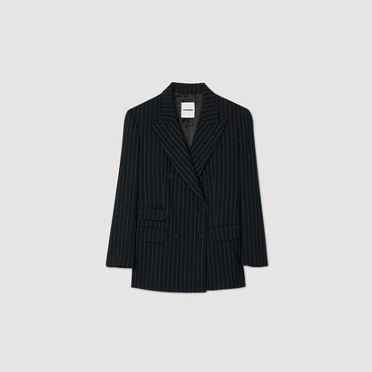 Sandro Striped suit jacket Black