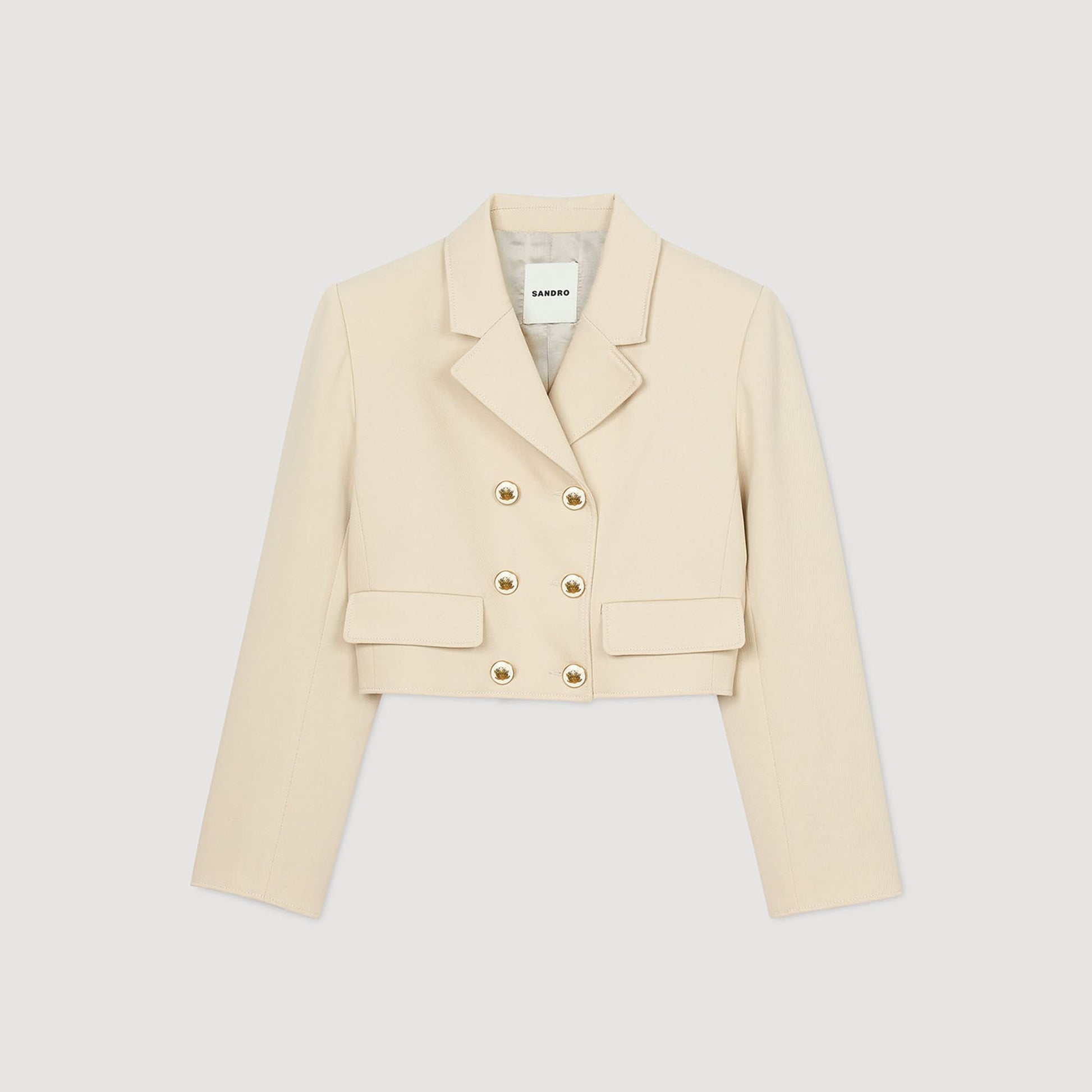 Sandro Cropped buttoned jacket Sand