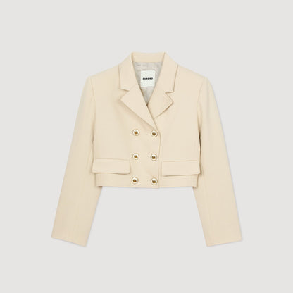 Sandro Cropped buttoned jacket Sand