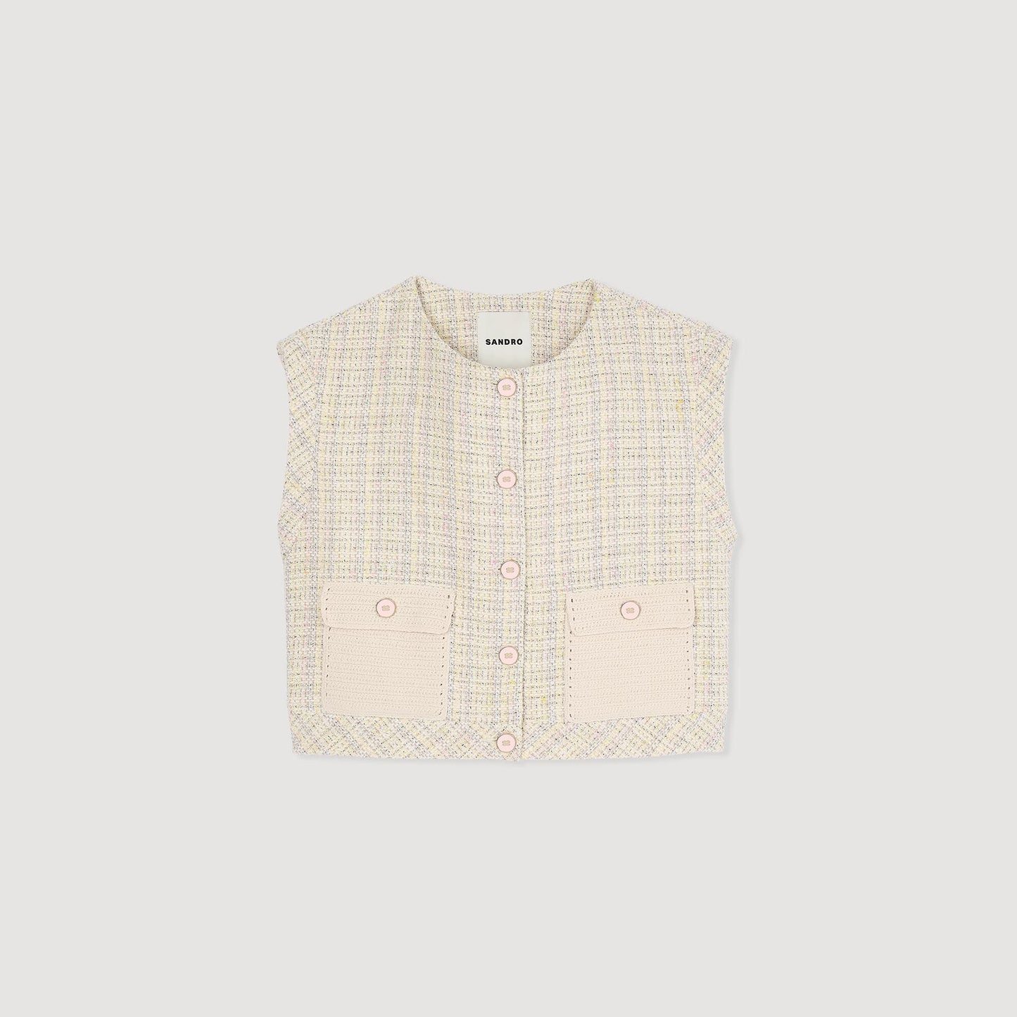 Sandro Decorative tweed jacket Yellow / Ecru
