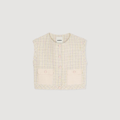 Sandro Decorative tweed jacket Yellow / Ecru