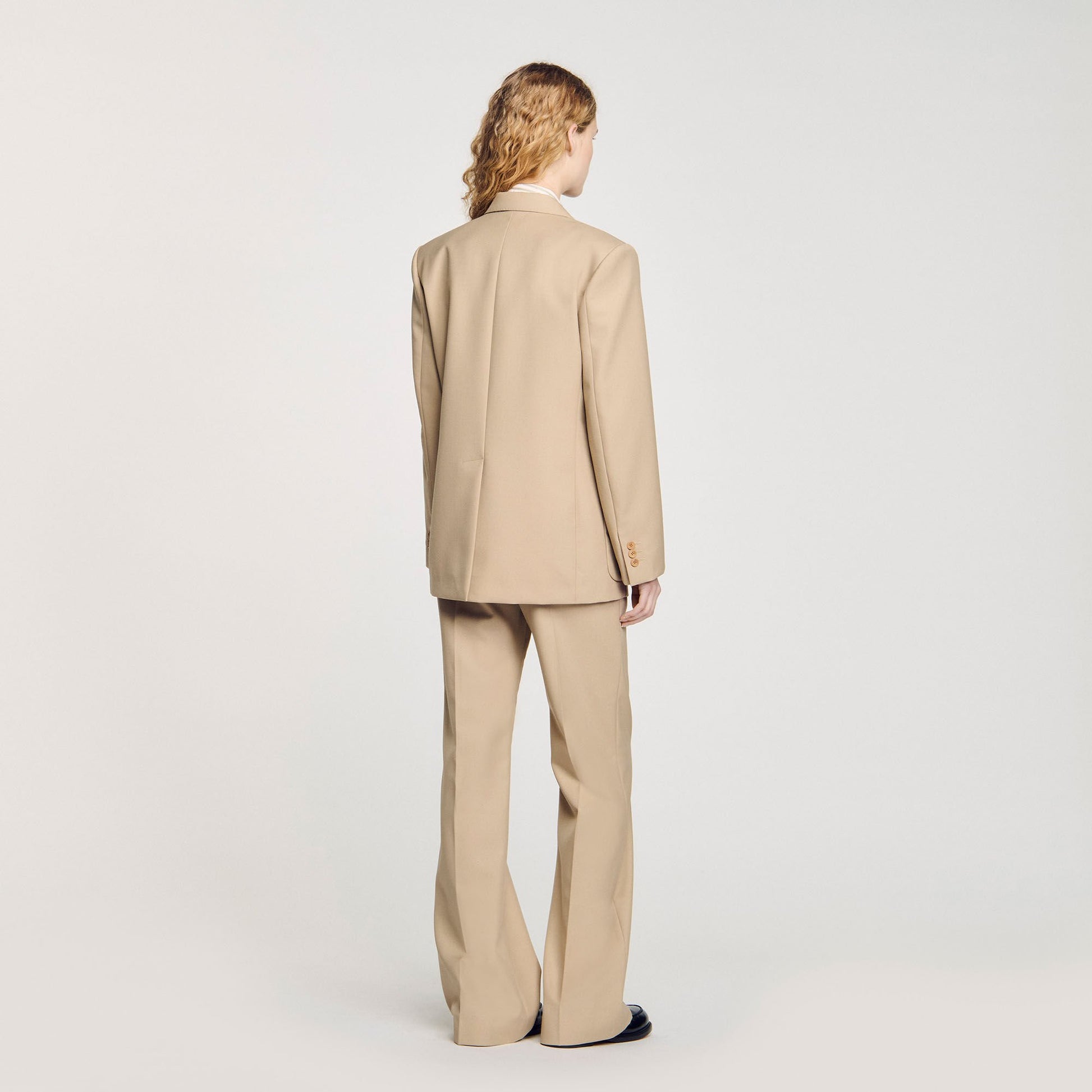 Sandro Double-breasted suit jacket Sand