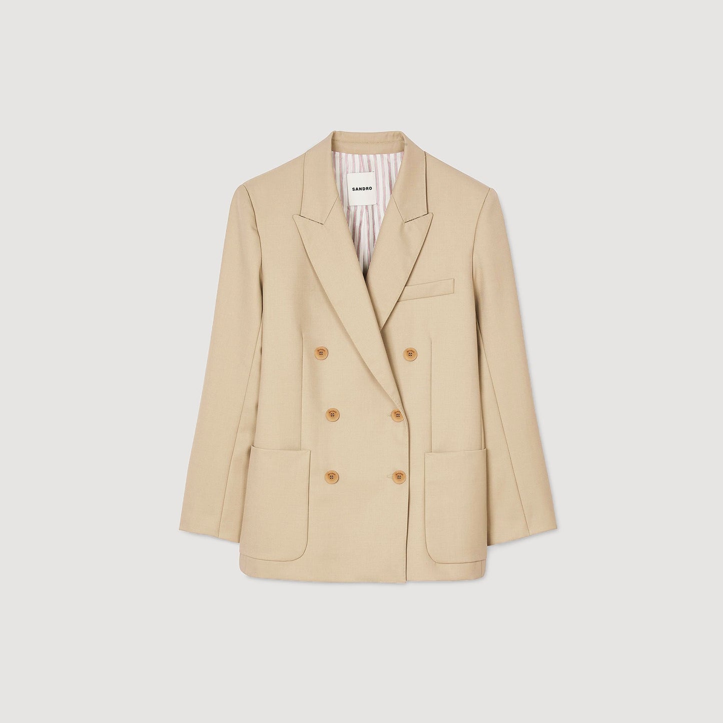 Sandro Double-breasted suit jacket Sand