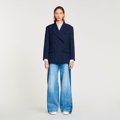 Sandro Wool blend suit jacket Navy Blue