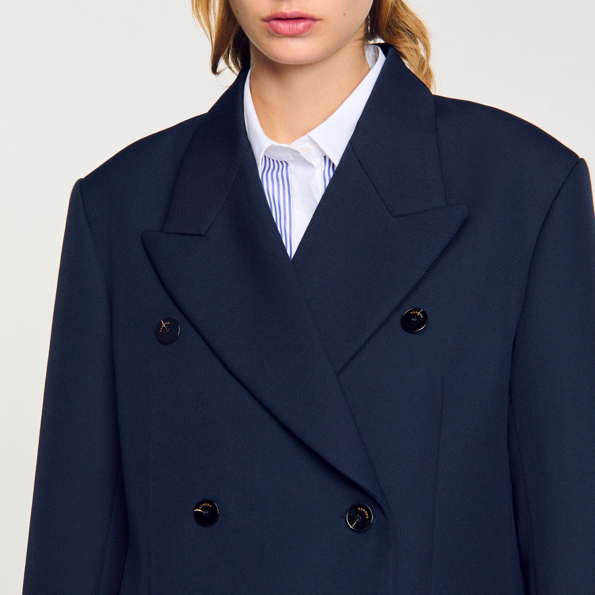 Sandro Wool blend suit jacket Navy Blue
