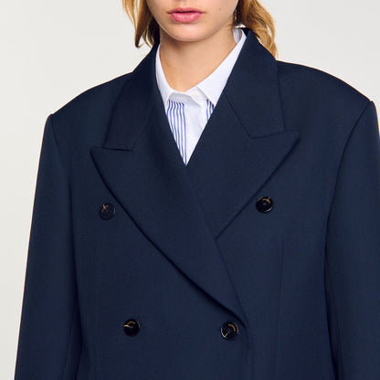 Sandro Wool blend suit jacket Navy Blue