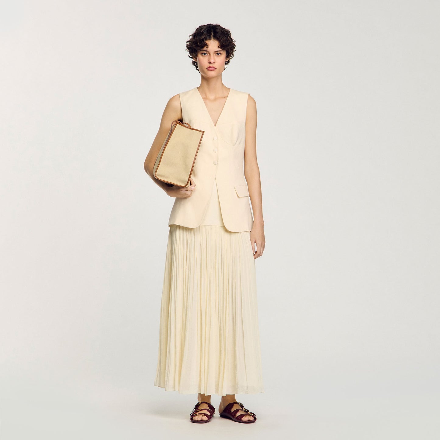 Sandro Sleeveless vest Ecru