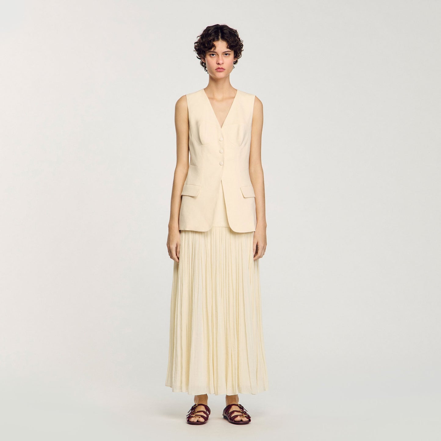 Sandro Sleeveless vest Ecru