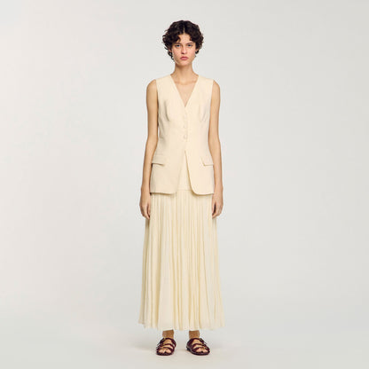 Sandro Sleeveless vest Ecru