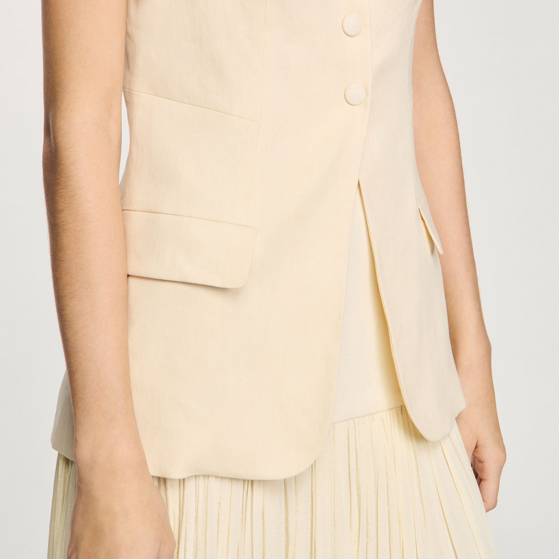 Sandro Sleeveless vest Ecru
