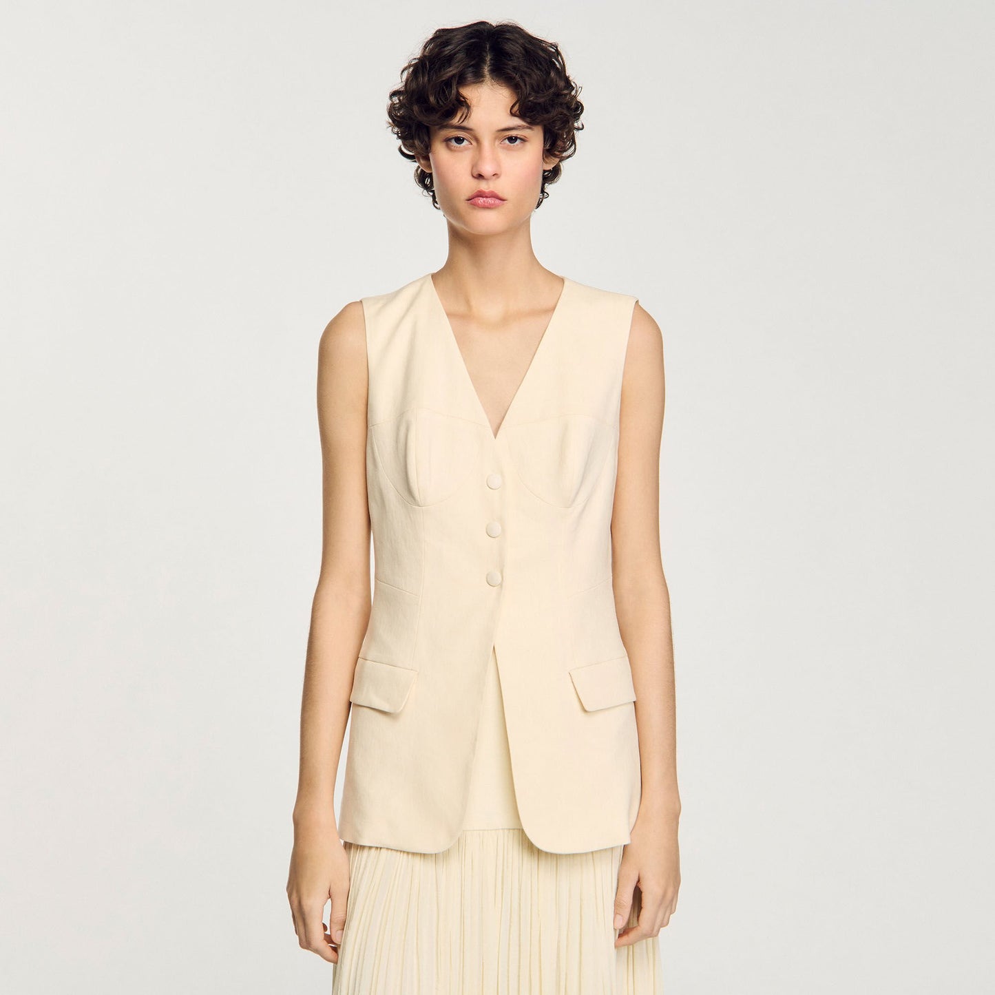 Sandro Sleeveless vest Ecru