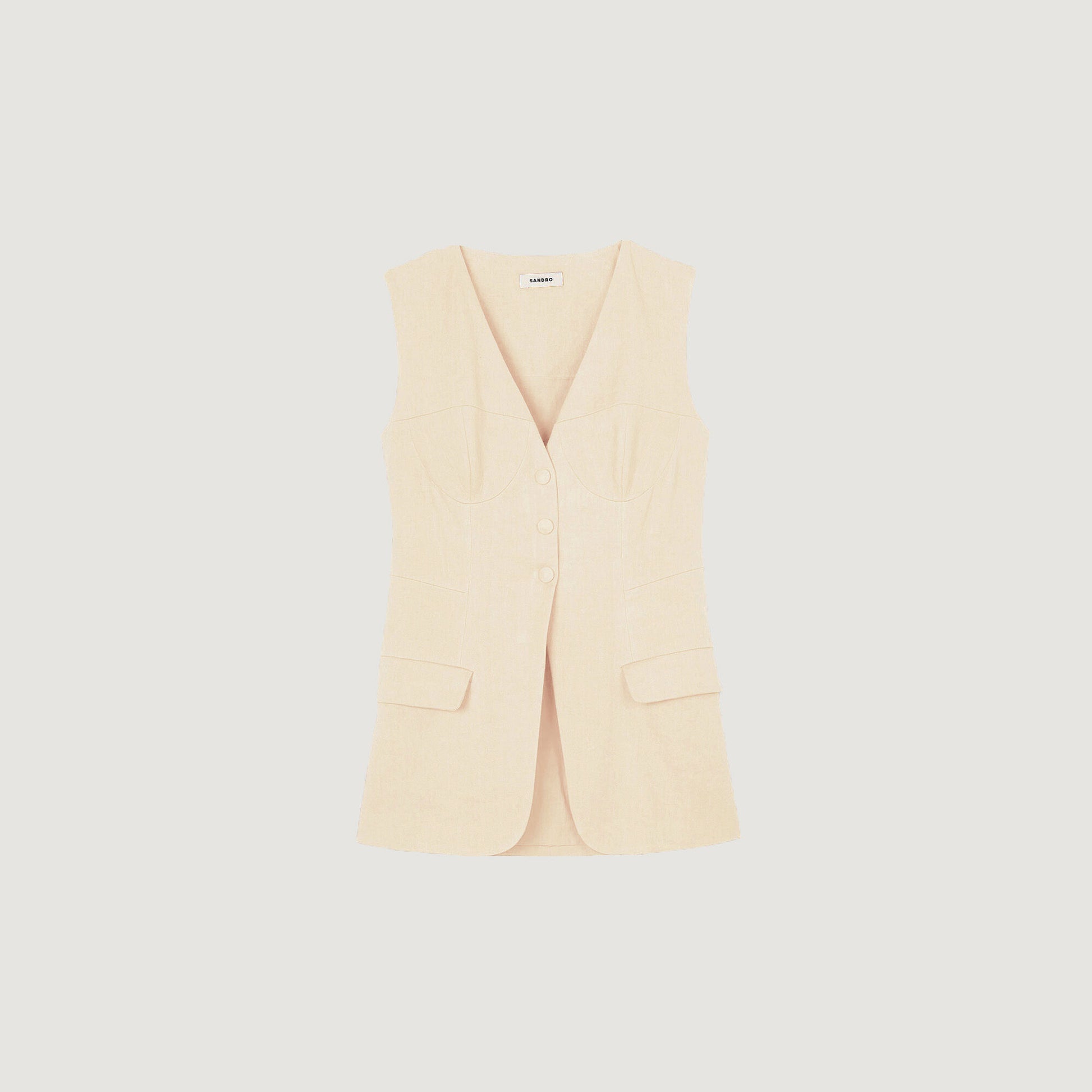 Sandro Sleeveless vest Ecru