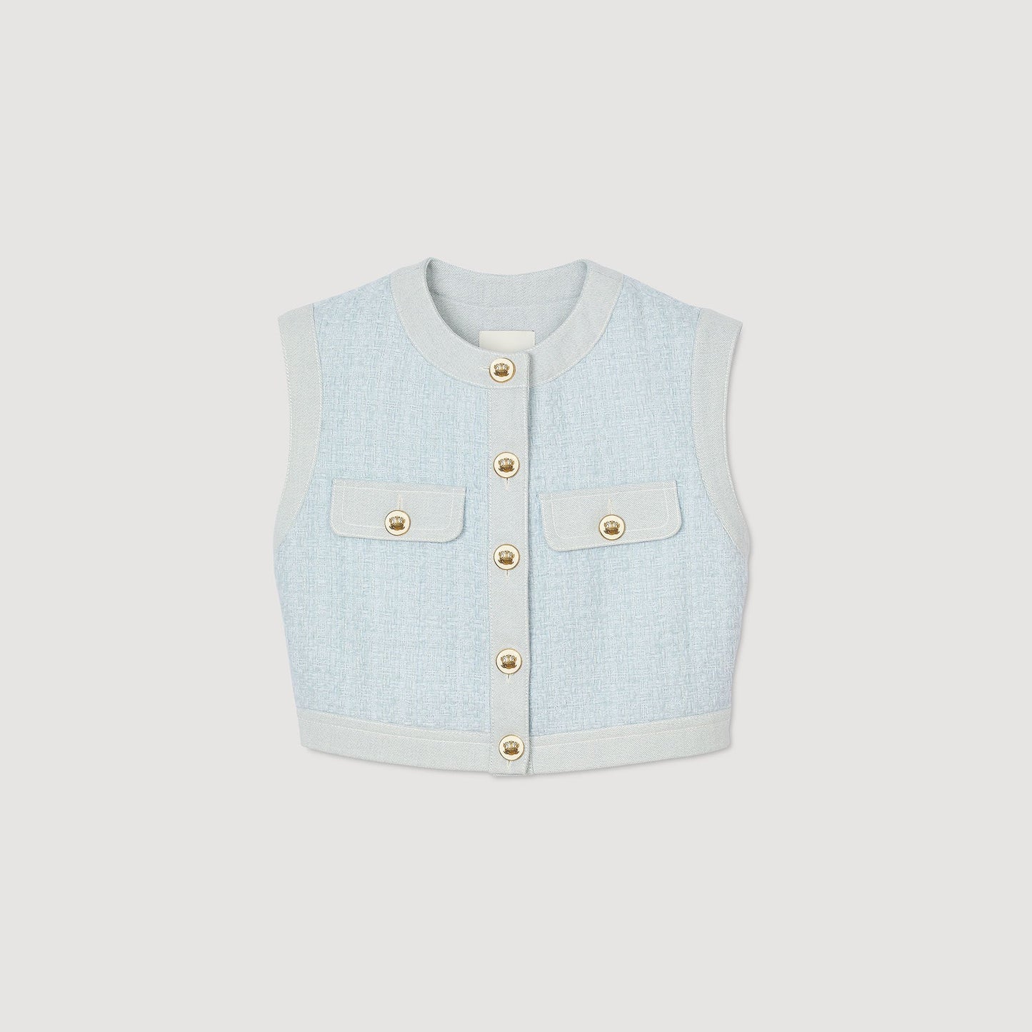 Sandro Decorative tweed jacket Sky Blue