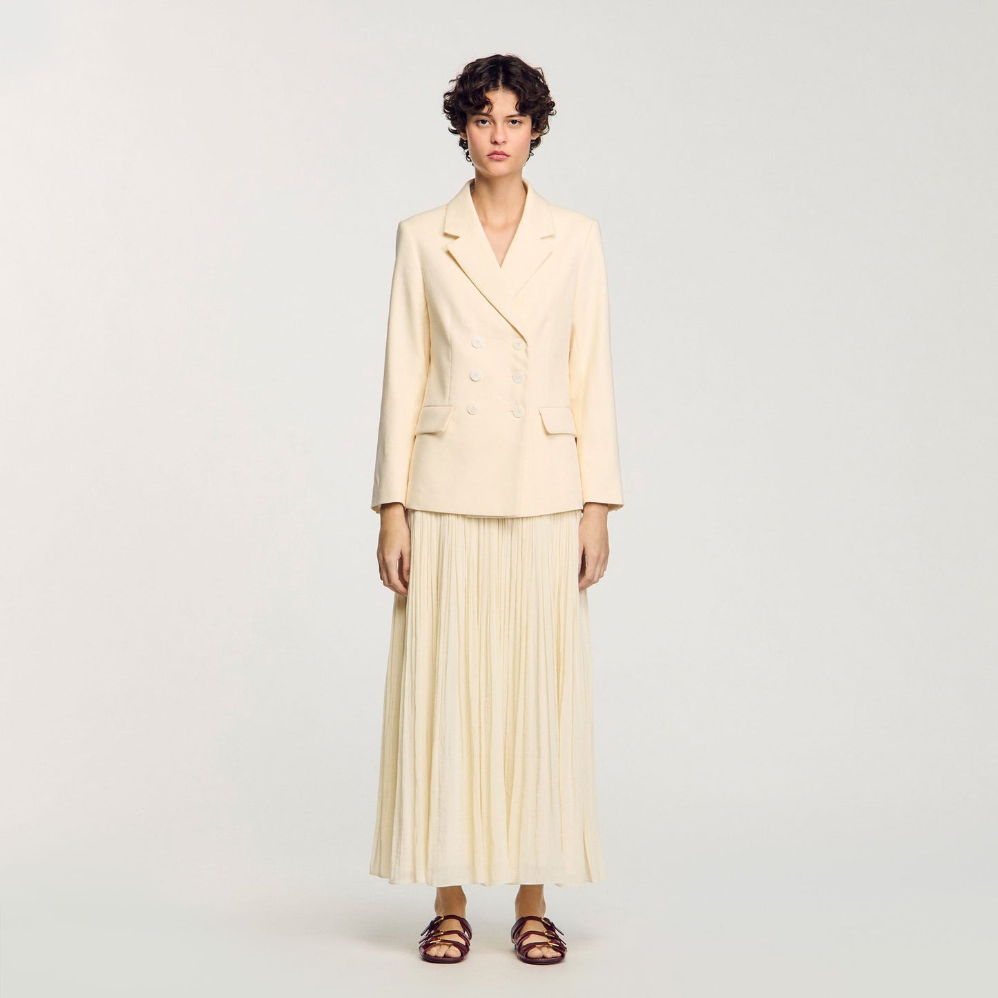 Sandro Double-breasted suit jacket Ecru