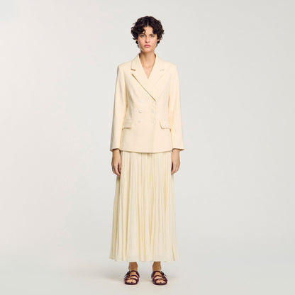 Sandro Double-breasted suit jacket Ecru