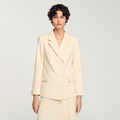 Sandro Double-breasted suit jacket Ecru