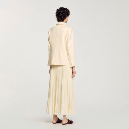 Sandro Double-breasted suit jacket Ecru