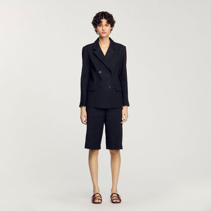 Sandro Double-breasted suit jacket Black