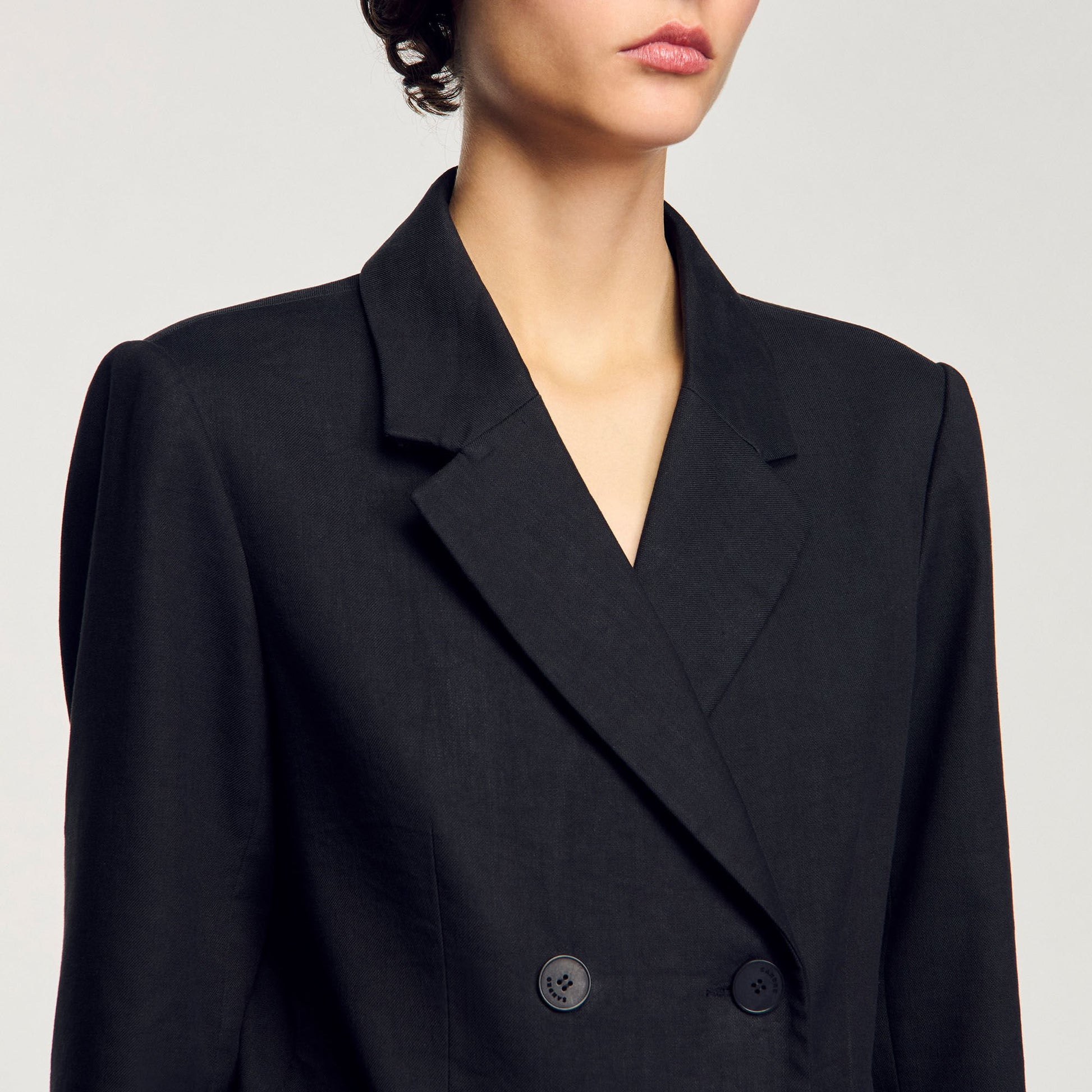 Sandro Double-breasted suit jacket Black