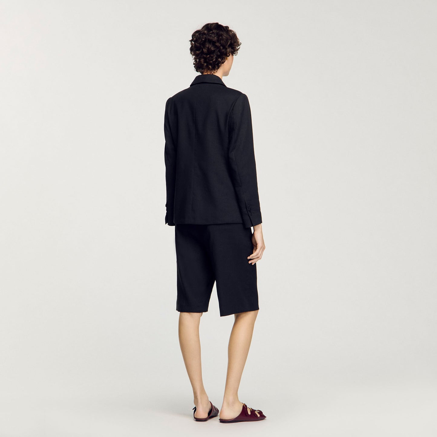 Sandro Double-breasted suit jacket Black