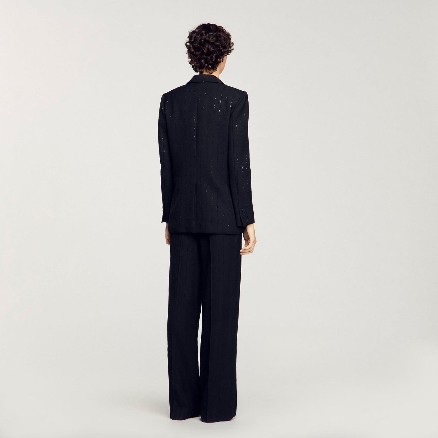 Sandro Sequinned suit jacket Black