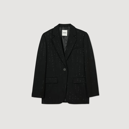 Sandro Sequinned suit jacket Black