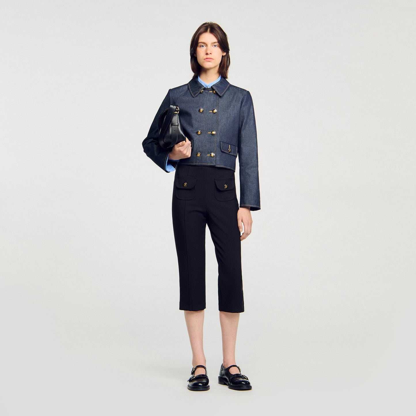 Sandro Denim tailored jacket Deep Blue