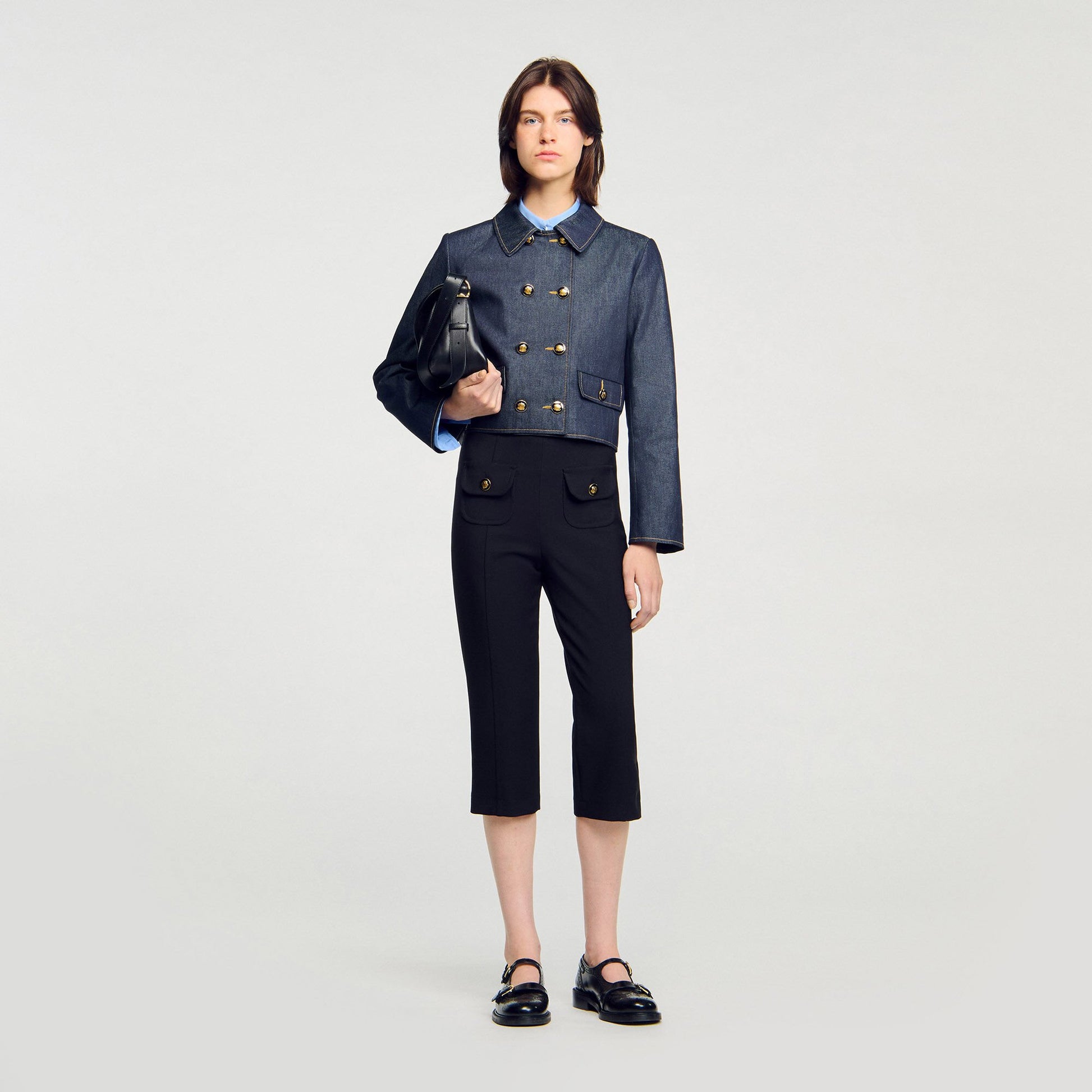 Sandro Denim tailored jacket Deep Blue