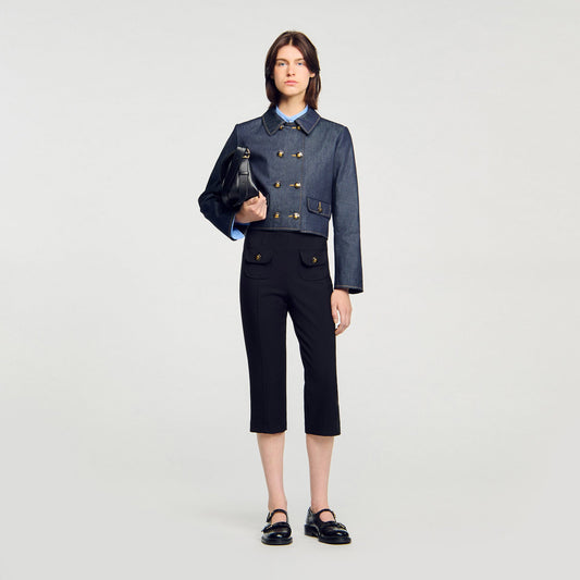 Sandro Denim tailored jacket Deep Blue