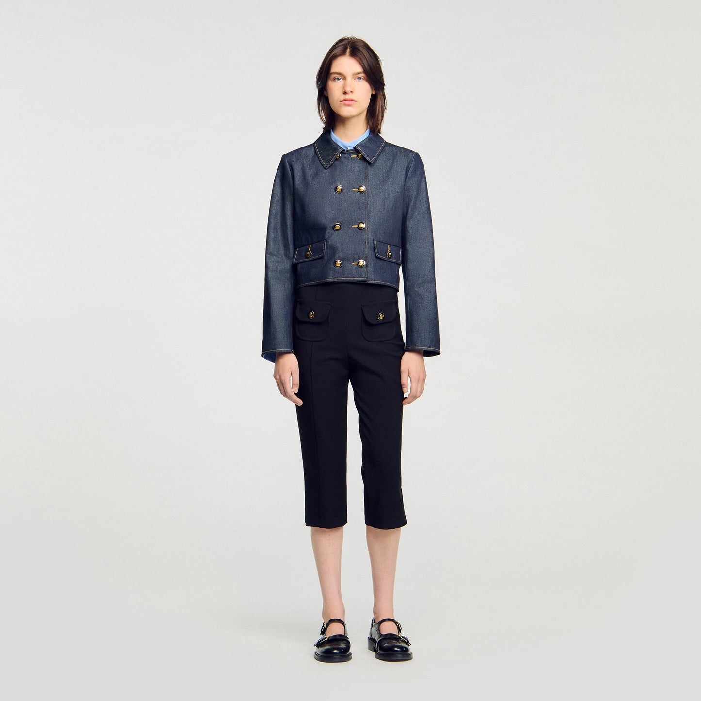 Sandro Denim tailored jacket Deep Blue