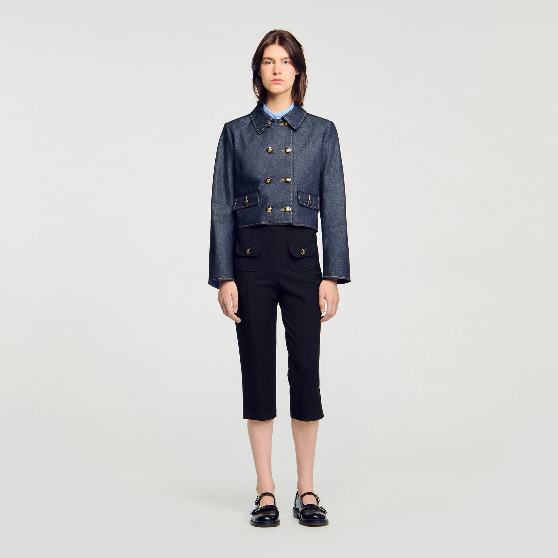 Sandro Denim tailored jacket Deep Blue
