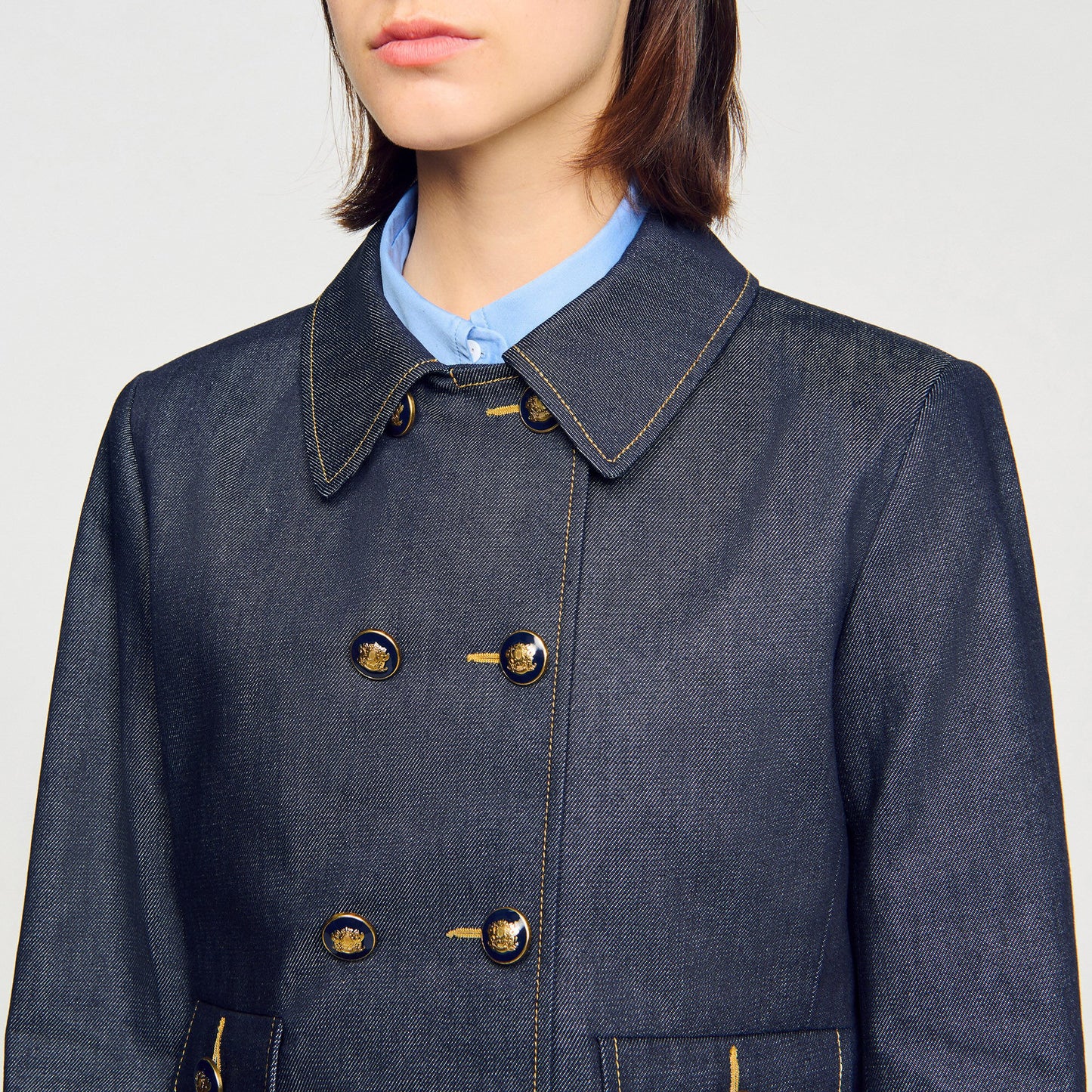 Sandro Denim tailored jacket Deep Blue