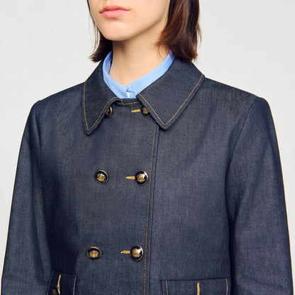 Sandro Denim tailored jacket Deep Blue