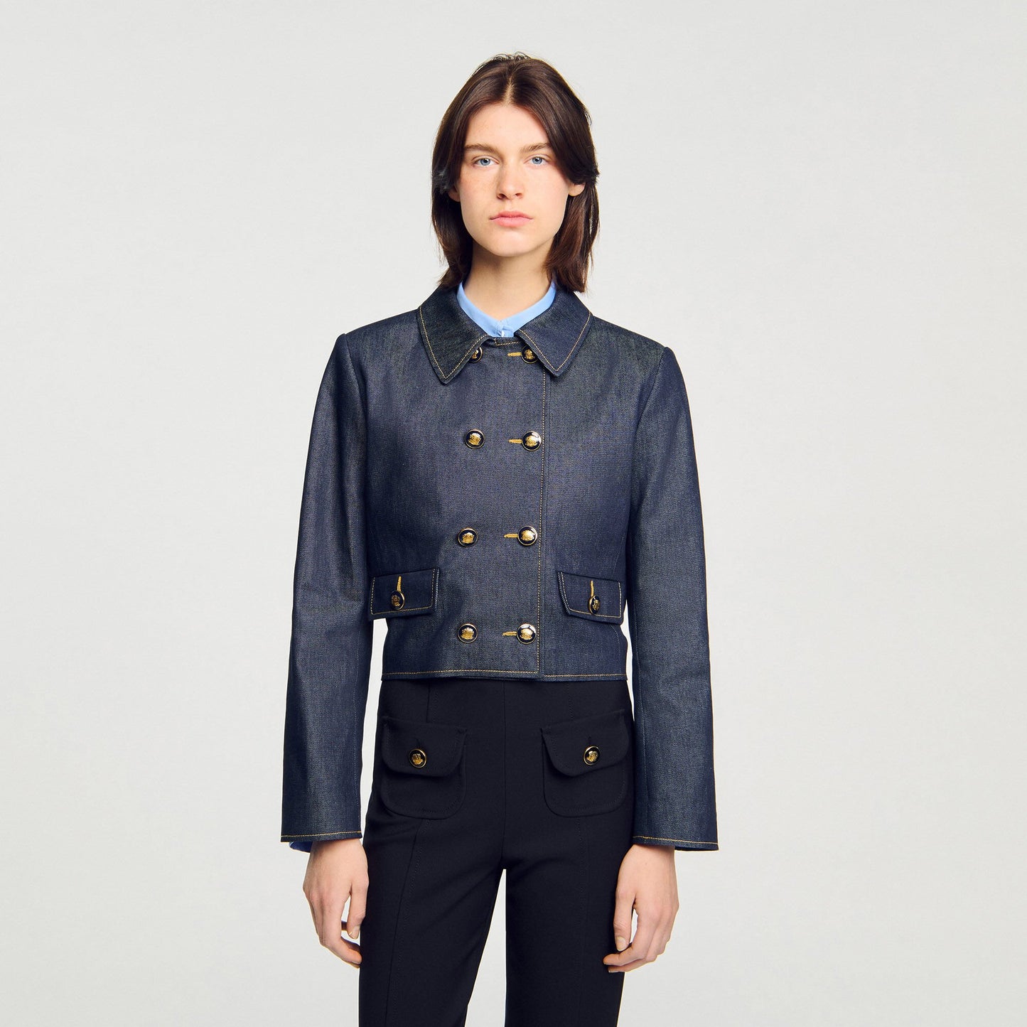 Sandro Denim tailored jacket Deep Blue