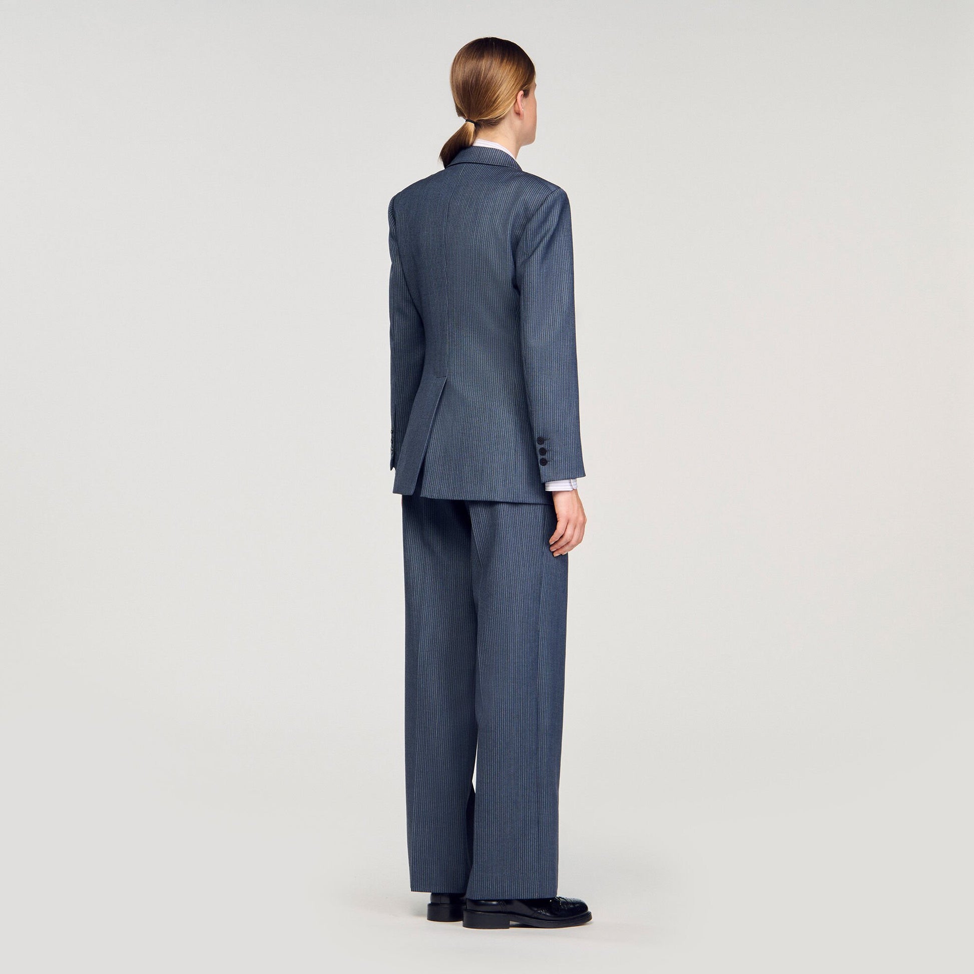 Sandro Striped tailored jacket Blue