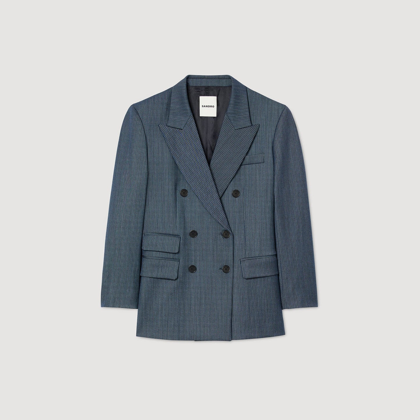 Sandro Striped tailored jacket Blue