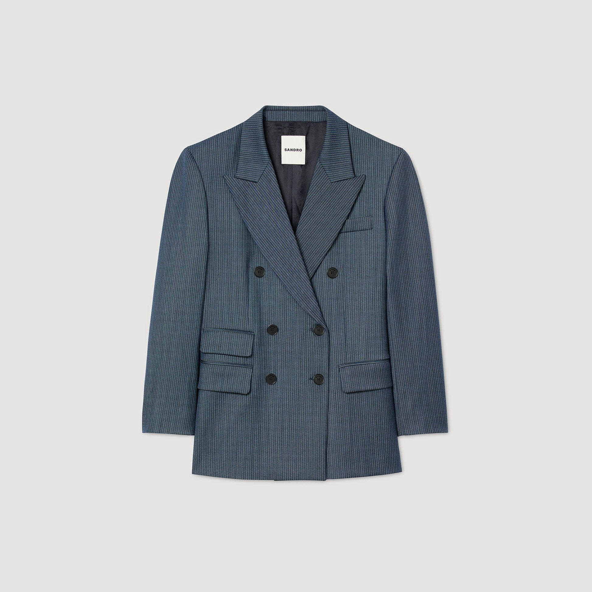 Sandro Striped tailored jacket Blue