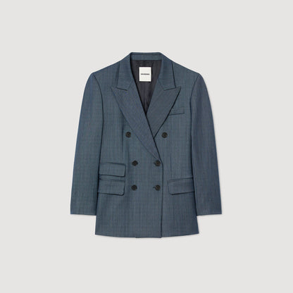 Sandro Striped tailored jacket Blue