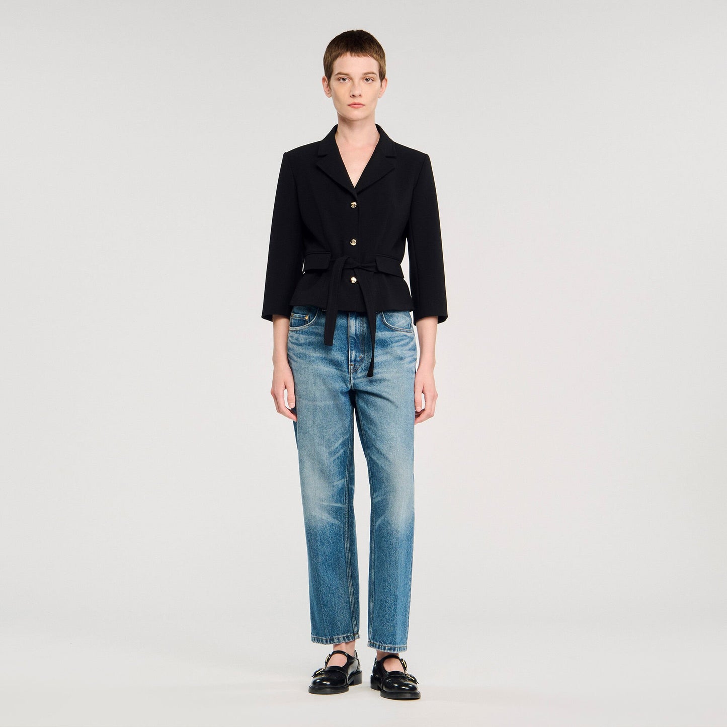 Sandro Short tailored jacket Black