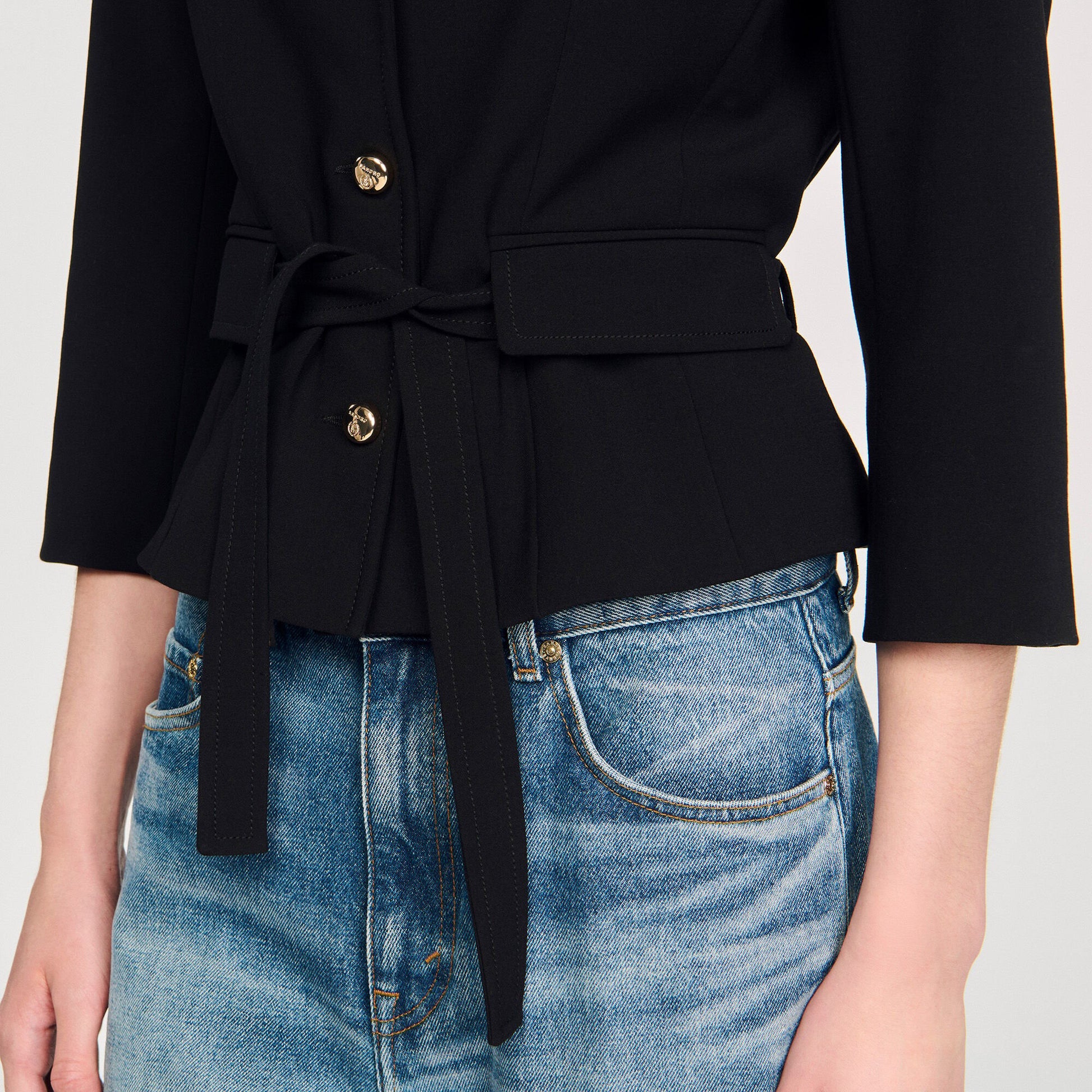 Sandro Short tailored jacket Black