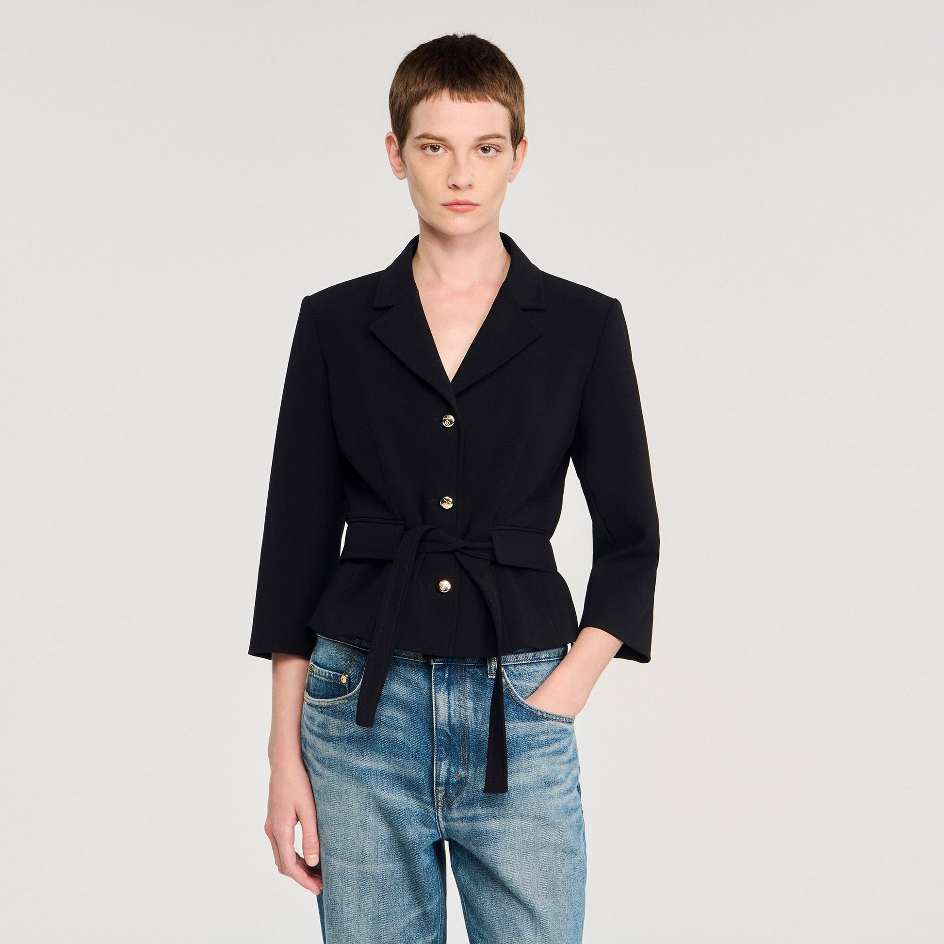Sandro Short tailored jacket Black