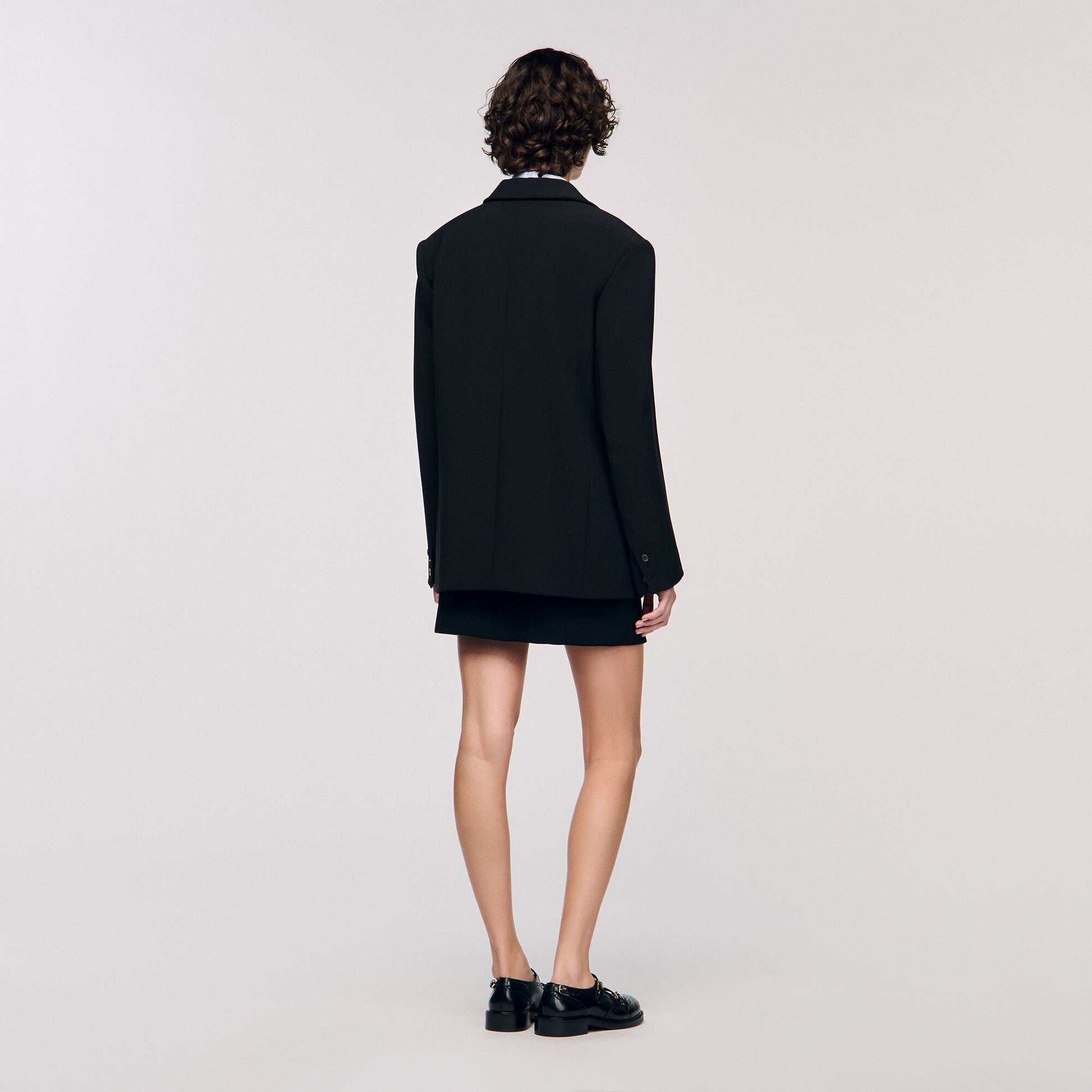 Sandro Crossed tailored jacket Black