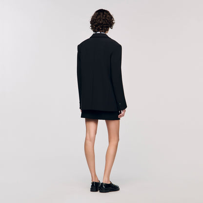 Sandro Crossed tailored jacket Black
