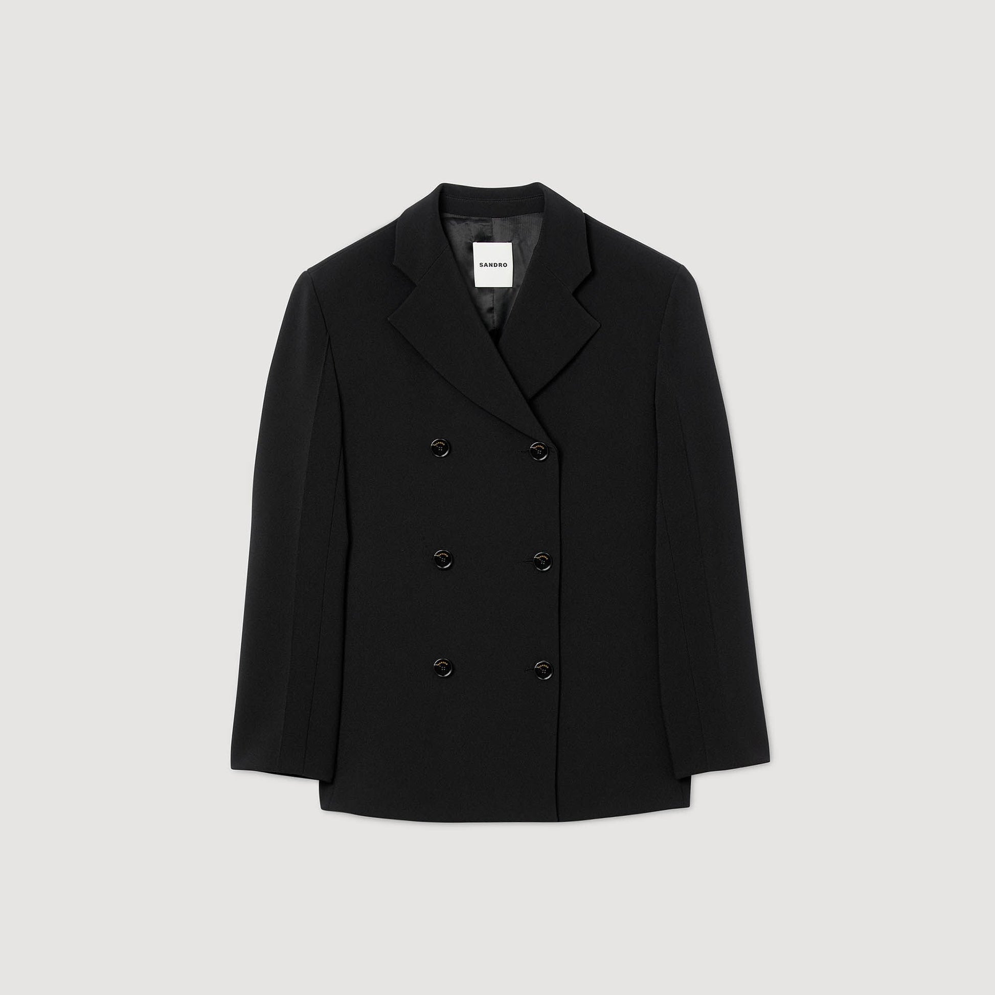 Sandro Crossed tailored jacket Black