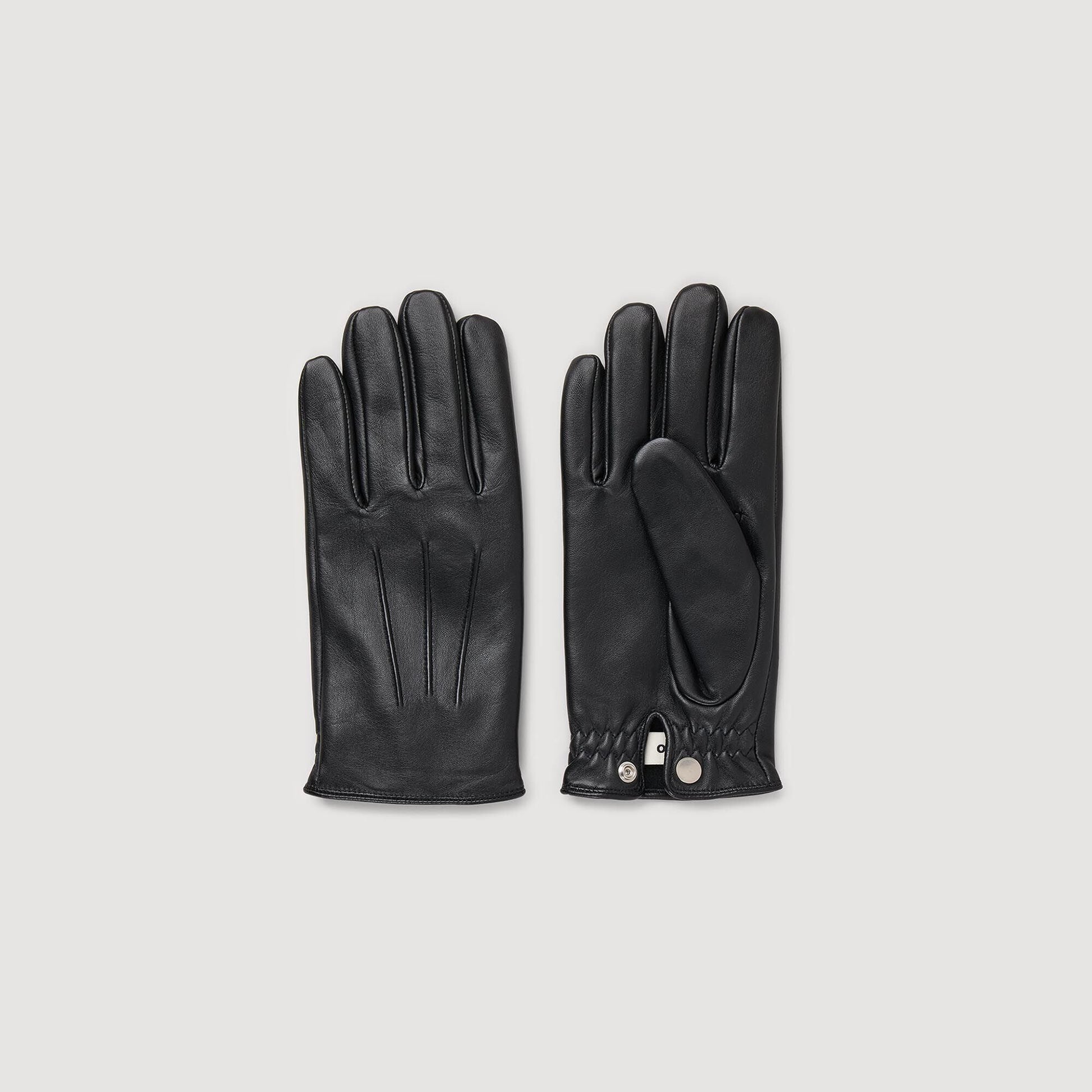 Sandro Leather gloves Black