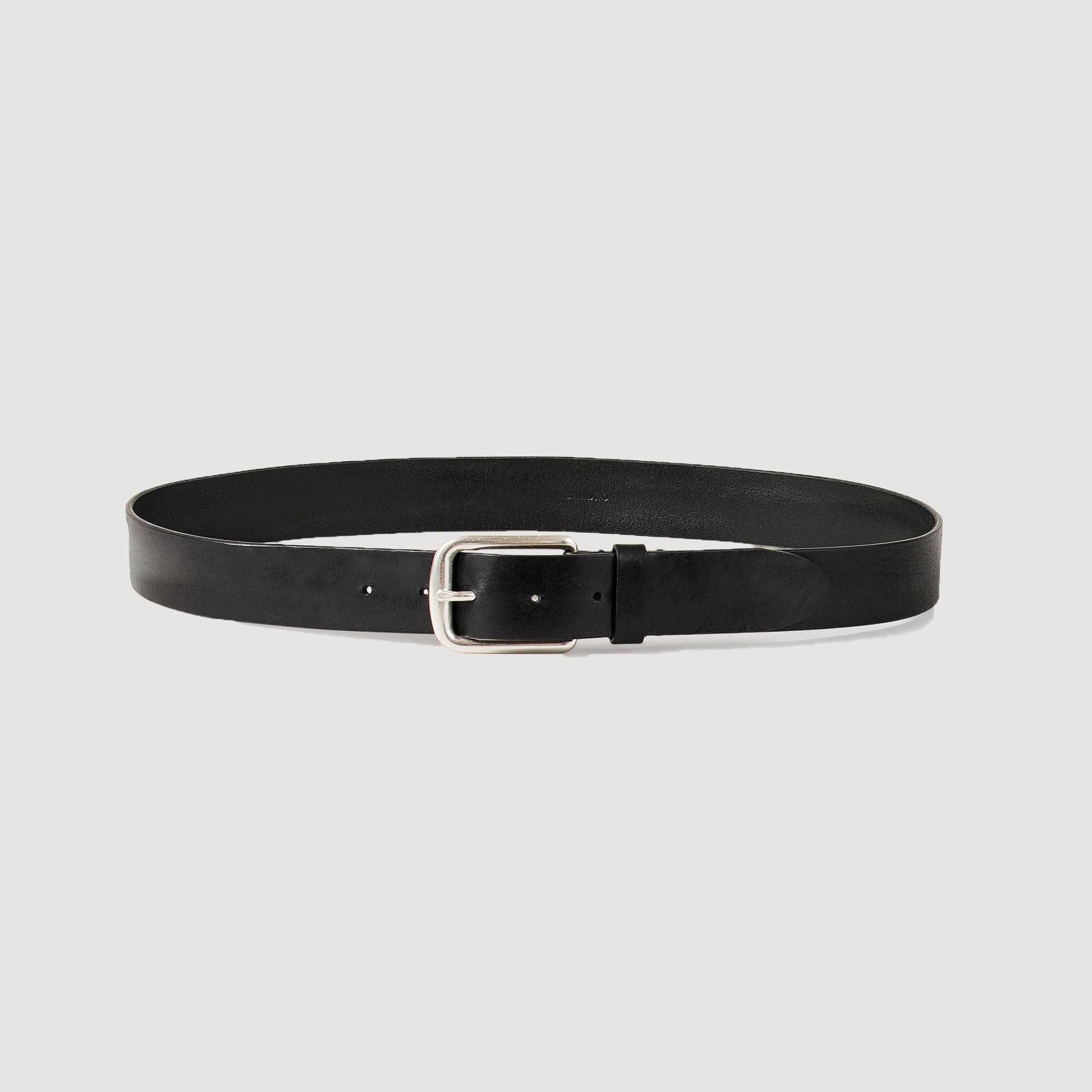 Sandro Vegetable-tanned leather belt Black