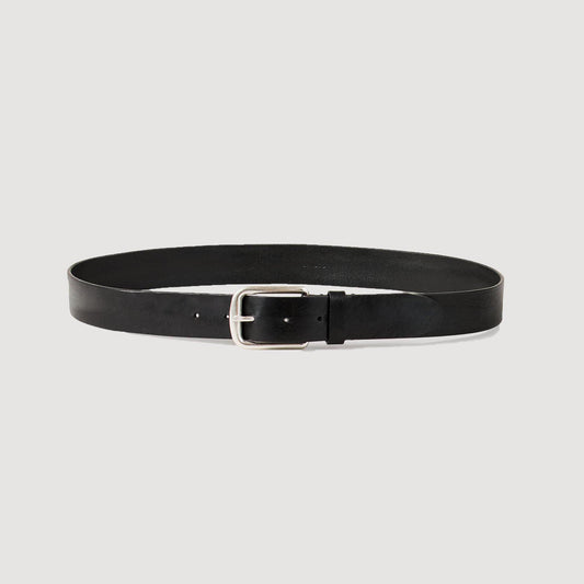 Sandro Vegetable-tanned leather belt Black