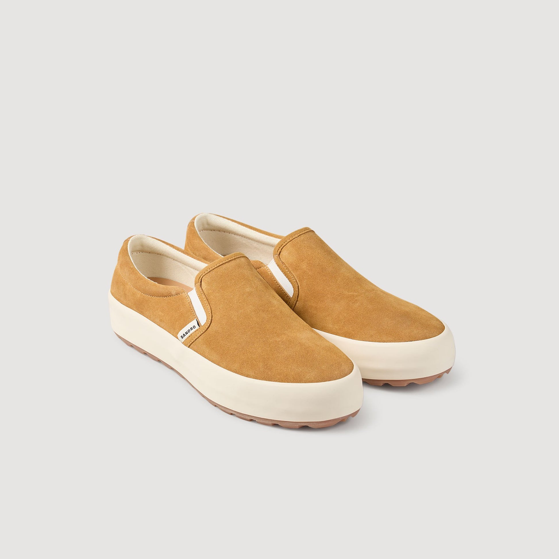 Sandro Split leather slip-ons Camel